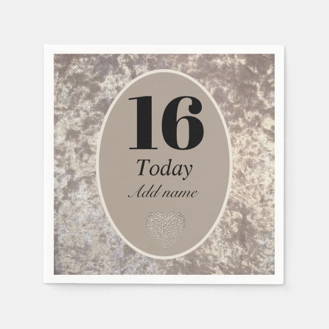 Guardanapo De Papel Fragmentos personalizados de aniversário de veludo (Frente)