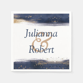 Guardanapo De Papel Fraldas de água azuis e douradas