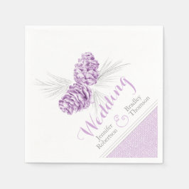 Guardanapo De Papel Fraldas de casamento no inverno de pinho-de-ondas-