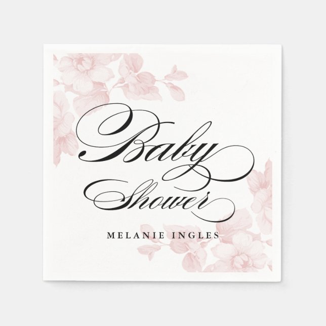 Guardanapo De Papel Fraldas de chá de fraldas floral (Frente)