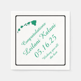 Guardanapo De Papel Fraldas de Graduação das Ilhas do Havaí Verde