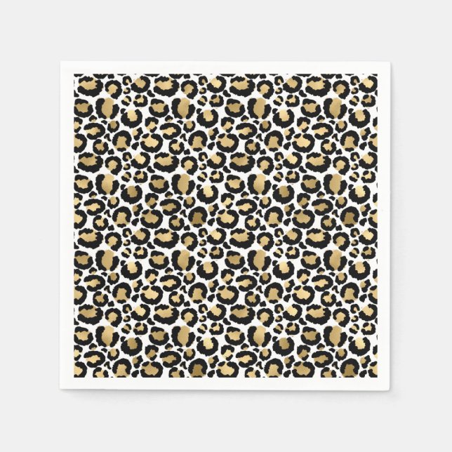 Guardanapo De Papel Fraldas para impressão de animais leopardo Dourado (Frente)