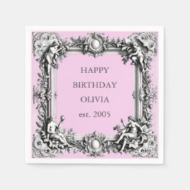 Guardanapo De Papel Frame de Rolagem Vitoriano Personalizado Napkin - 