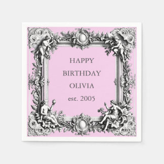 Guardanapo De Papel Frame de Rolagem Vitoriano Personalizado Napkin - 