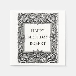 Guardanapo De Papel Frame de Rolagem Vitoriano Personalizado Napkin - 