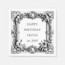 Frame de Rolagem Vitoriano Personalizado Napkin - 