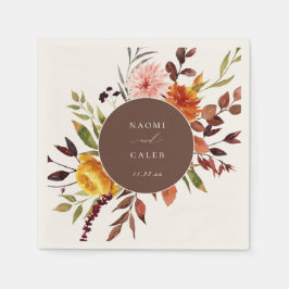Guardanapo De Papel Frame Floral Rustic Autumn Casamento Napkins