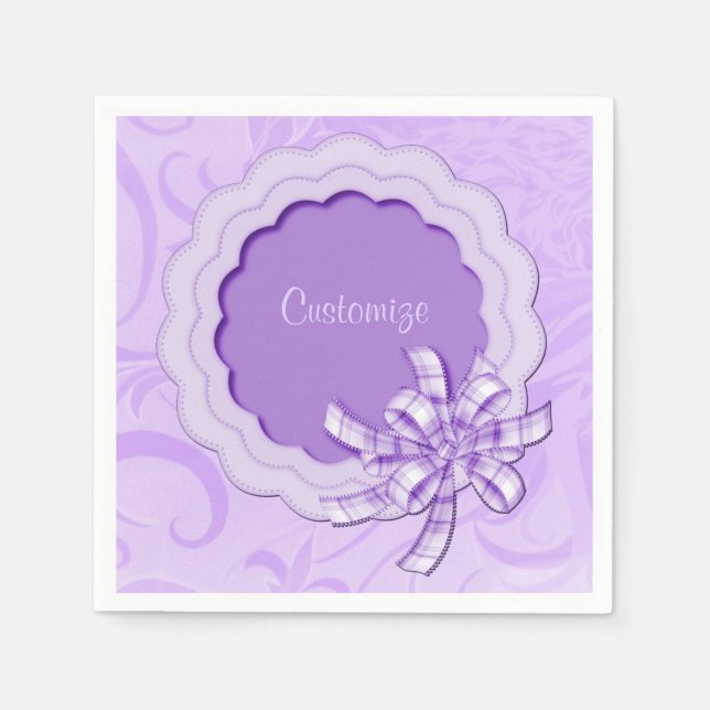 Guardanapo De Papel Frame Napkins Personalizado Lilac Escalonado (Frente)