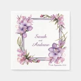 Guardanapo De Papel Framing Lilah Flower: Casamento Personalizado Napk