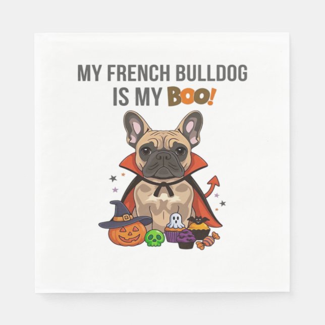 Guardanapo De Papel Francês Buldogue Halloween Costume My French Bulld (Frente)