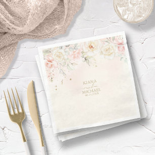Guardanapo De Papel Francês Romance Wedding Floral Blush ID870