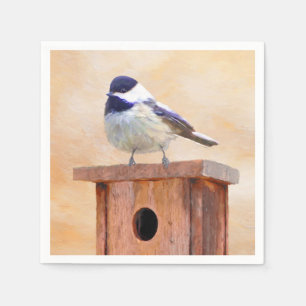 Guardanapo De Papel Frango no Birdhouse Painting Arte Original de Pás