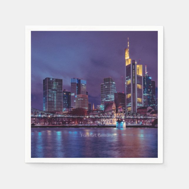 Guardanapo De Papel Frankfurt Alemanha à noite (Frente)