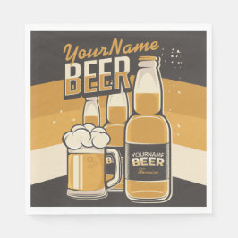 Guardanapo De Papel Frasco de Cerveja Personalizado Bar Repetitivo