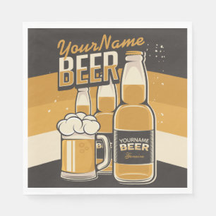 Guardanapo De Papel Frasco de Cerveja Personalizado Bar Repetitivo