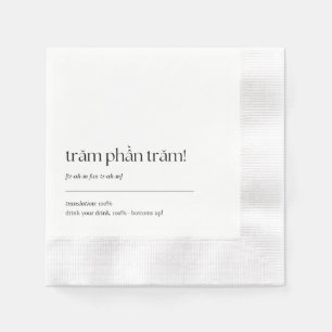 Guardanapo De Papel Frase Bebendo Vietnamita Diversão Cocktail Napkin