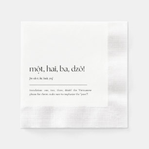 Guardanapo De Papel Frase Bebendo Vietnamita Diversão Cocktail Napkin