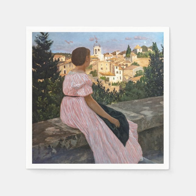 Guardanapo De Papel Frederic Bazille - O Vestido Rosa (Frente)
