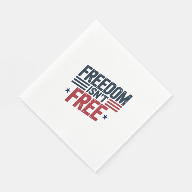 Guardanapo De Papel Freedom Isn't Free- Patriotic Design Red and Blue (Quina)