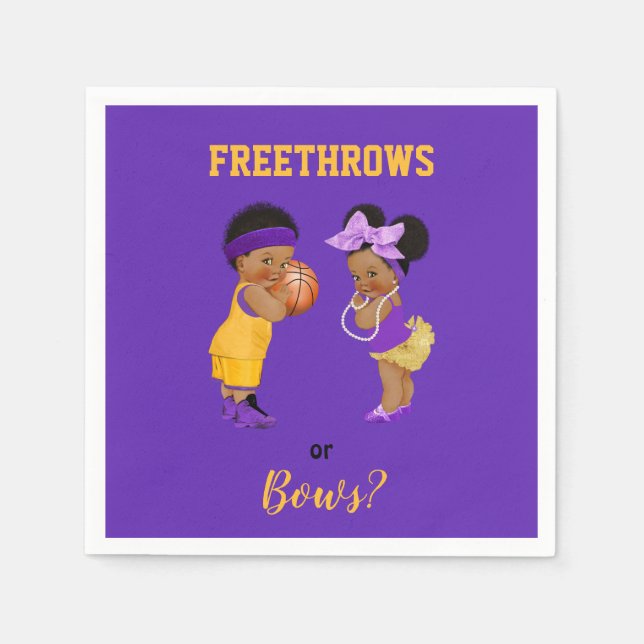 Guardanapo De Papel Freethrows ou Arco Roxo Dourado Garota (Frente)