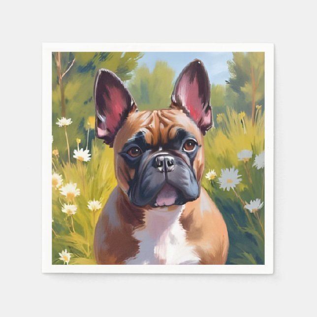 Guardanapo De Papel French Bulldog | Pet Painting Dog (Frente)