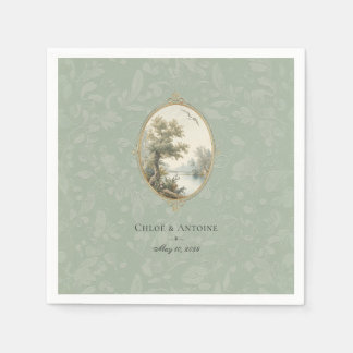 Guardanapo De Papel French Pastoral Sage Green Wedding Napkin
