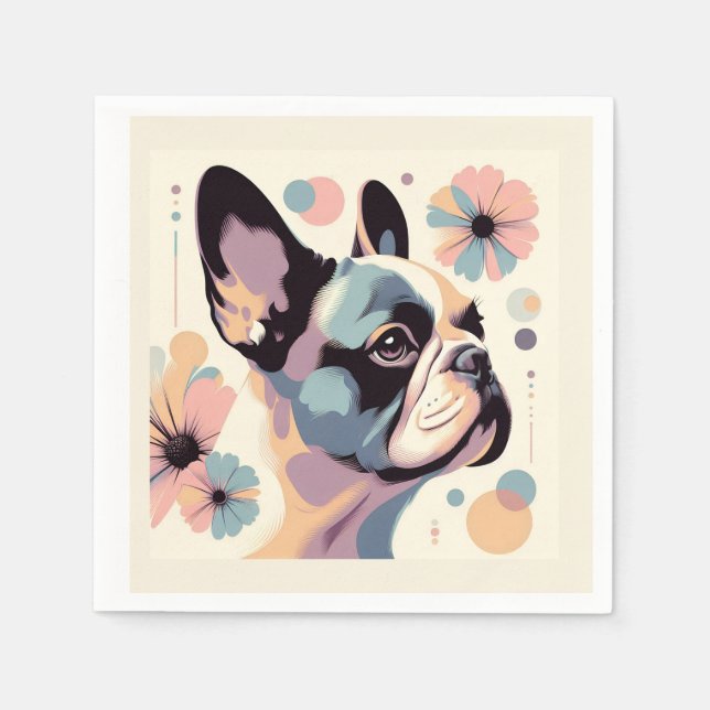 Guardanapo De Papel Frenchie Floral Vibes (Frente)
