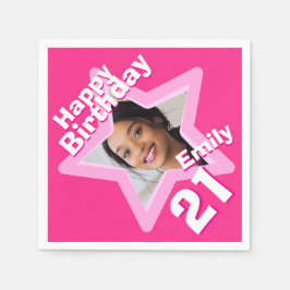 Guardanapo De Papel Frente de aniversário de 21 anos