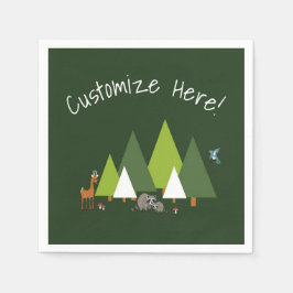 Guardanapo De Papel Frente de papel dos animais florestais de madeira 