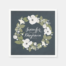 Guardanapo De Papel Frente romântica vintage, fraldas de casamento flo