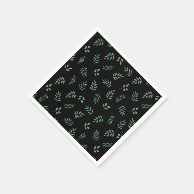 Guardanapo De Papel Frente Verde Folha Napkins - Olho Botânico Fresco (Canto)