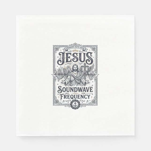 Guardanapo De Papel Frequência da Onda Sonora de Jesus Frequência da O (Frente)