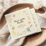 Guardanapo De Papel Fresco Do Banheira Bridal Desenhada Da Mão Do Merc<br><div class="desc">Celebre o amor e os novos começos com os nossos deliciosos guardanapos de chá de panela "fora do mercado", inspirados pelo charme e pela vibração de um mercado de agricultores. Estes guardanapos únicos são a adição perfeita a um encontro alegre, com ícones coloridos desenhados à mão de frutas frescas, vegetais...</div>