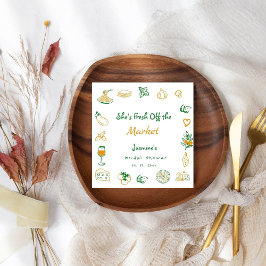 Guardanapo De Papel Fresco Do Banheira Bridal Desenhada Da Mão Do Merc