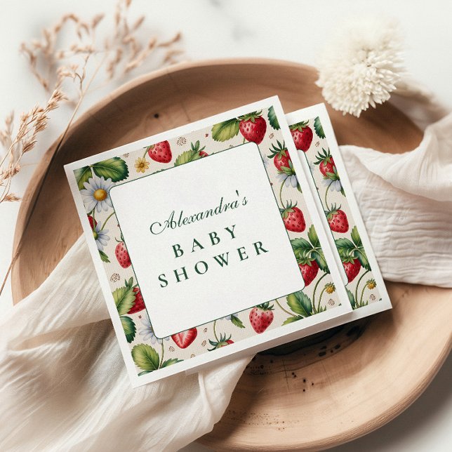 Guardanapo De Papel Fresh Berry Gingham Baby Shower (Criador carregado)