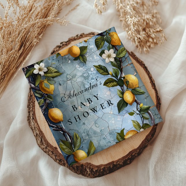 Guardanapo De Papel Fresh Botanical Lemon Baby Shower (Criador carregado)