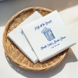 Guardanapo De Papel Fresh Off The Market Blue Hand Drawn Bridal Shower