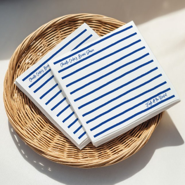 Guardanapo De Papel Fresh Off The Market Blue Stripes Bridal Shower (Fresh Off The Market Blue Stripes Bridal Shower Napkins)