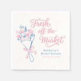 Guardanapo De Papel Fresh Off The Market Dusty Pink Blue Bridal Shower