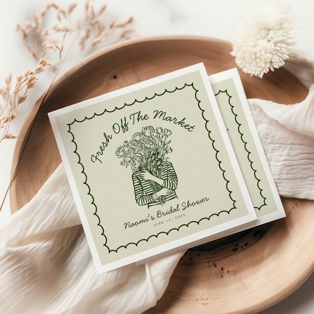 Guardanapo De Papel Fresh Off The Market Hand Drawn Bridal Shower (Criador carregado)