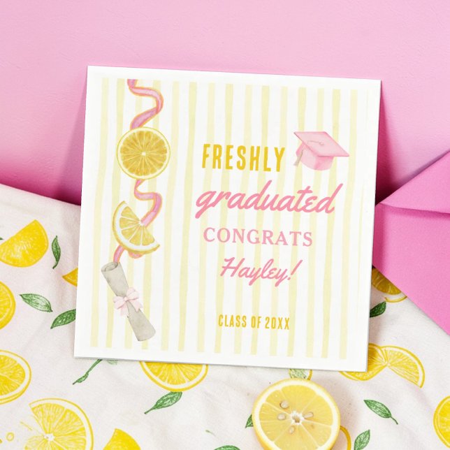 Guardanapo De Papel Freshly Graduated Lemonade Graduation Party (Criador carregado)