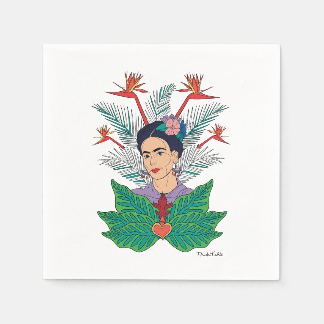 Guardanapo De Papel Frida Kahlo | Aves do paraíso (Frente)