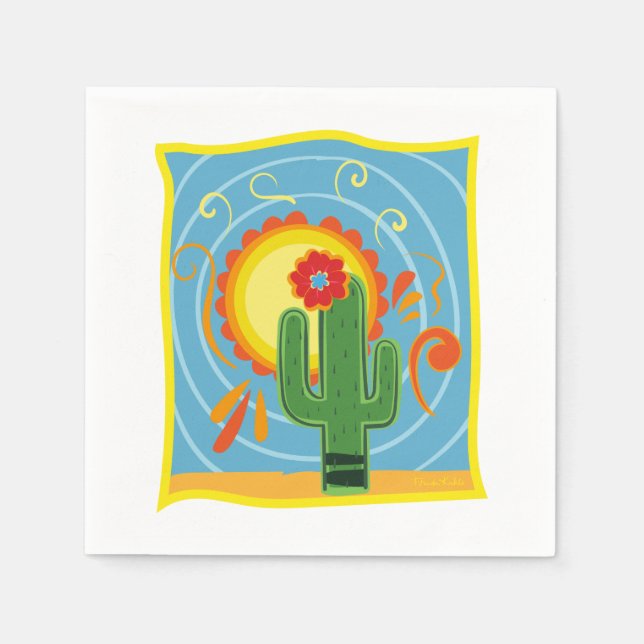 Guardanapo De Papel Frida Kahlo Cactus Graphic (Frente)