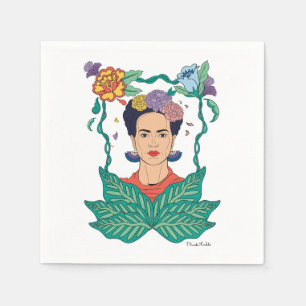 Guardanapo De Papel Frida Kahlo Floral Frame Graphic