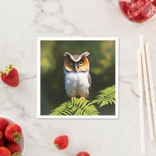 Guardanapo De Papel "Frieda the Screech Owl: A Nocturnal Beauty"