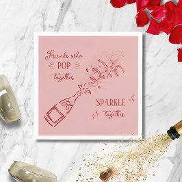 Guardanapo De Papel Friends Who Pop Sparkle Galentine Pink