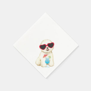 Guardanapo De Papel Frise de Bichon de Verão