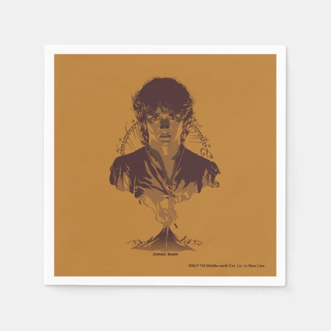 Guardanapo De Papel FRODO™ MOUNT DOOM™ Tengwar Inscription Graphic (Frente)
