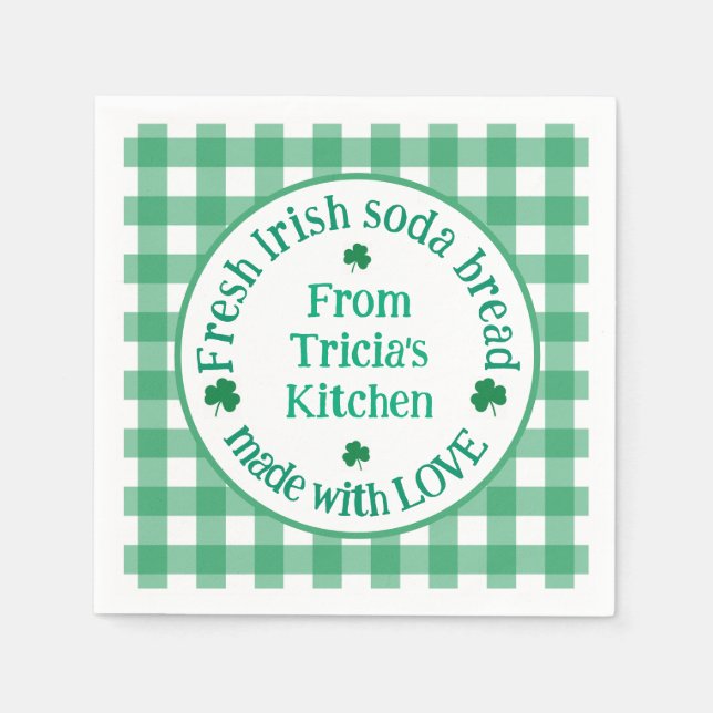 Guardanapo De Papel From NAME Kitchen with Love Irish Green Check  (Frente)