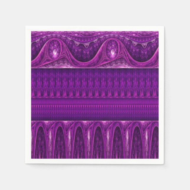Guardanapo De Papel Fronteira de safra - violeta rosa (Frente)